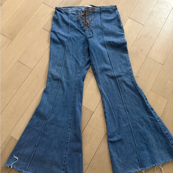 SO Denim Lace-Up Flare Jeans - Picture 1 of 7